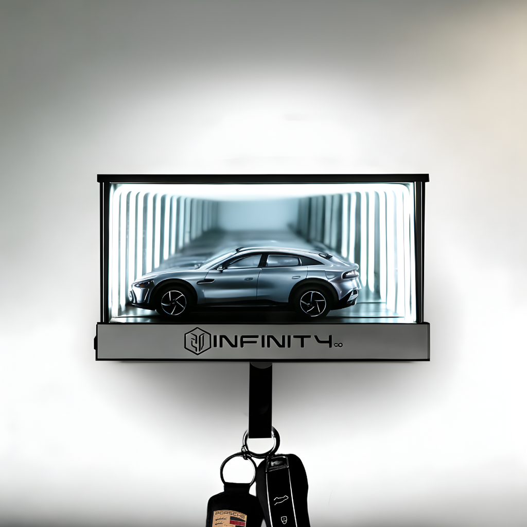 Infinity Garage Key Holder with Mirror Display Case for 1:64 Cars