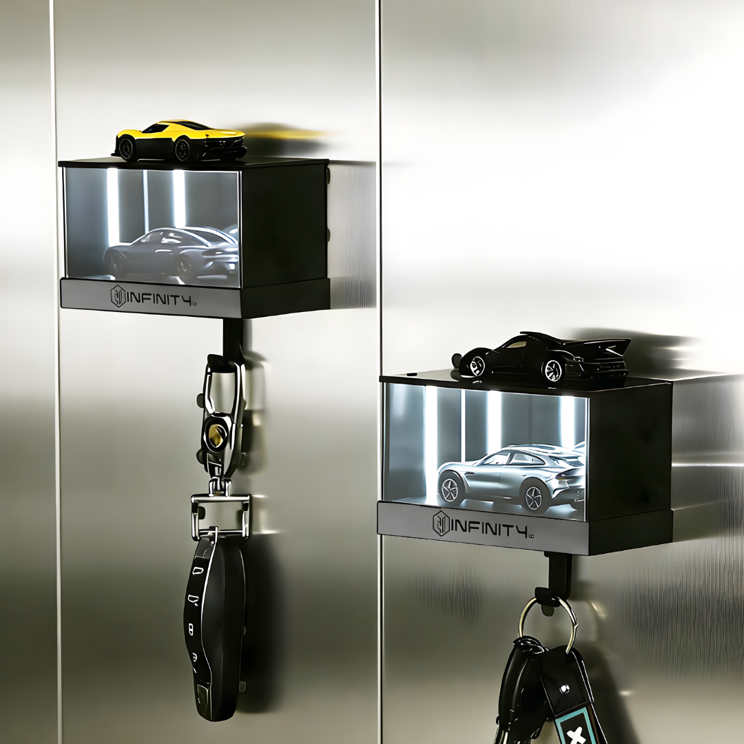 Infinity Garage Key Holder with Mirror Display Case for 1:64 Cars